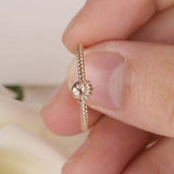 Octopus Minimalist Engagement Ring 0.1ct Round Cut Diamond 14k Rose Gold Finish