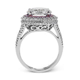 5Ct Round Cut Diamond Vintage Dual Halo Engagement Ring 14K White Gold Finish