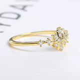 1.5ct Round Cut Diamond Engagement Ring 14k Yellow Gold Finish Flower Solitaire