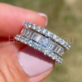2.5ct Baguette Cut Simulated Diamond Channel Set Wed Band 14k White Gold Plated