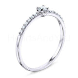 0.2ct Round Cut Moissanite Minimalist Engagement Ring 14k White Gold Plated