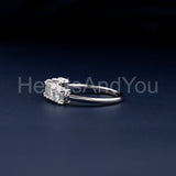 0.5ct Radiant Simulated Diamond Anniversary Wedding Band 14k White Gold Plated