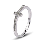 0.23ct Round Cut Moissanite Holy Cross Women Wedding Band 14k White Gold Plated