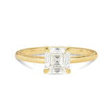 0.2ct Asscher Simulated Diamond Solitaire Engagement Ring 14k Yellow Gold Plated