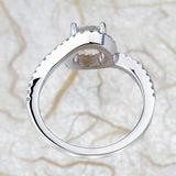 2Ct Round Cut VVS1/D Diamond Swirl Solitaire Engagement Ring 18K White Gold Over