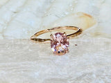 1ct Oval Cut Simulated Morganite Solitaire Engagement Ring 14k YellowGold Plated