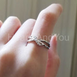 0.2ct Round Cut Moissanite Split Shank Engagement Ring 14k White Gold Plated