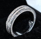 3ct Round Cut VVS1D Diamond Wedding Ring Band 14k White Gold Finish Anniversary