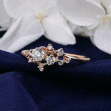 2.1ct Round Cut Diamond Engagement Ring 14k Rose Gold Finish Unique Stackable