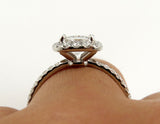 2.5Ct Radiant Cut VVS1 Diamond Accent Halo Engagement Ring 14K White Gold Finish