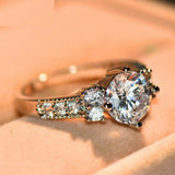 2.3ct Round Cut Diamond Engagement Ring 14k White Gold Finish Milgrain Solitaire