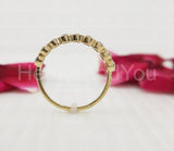 0.3ct Round Cut Moissanite Half Eternity Wedding Band 14k Yellow Gold Plated
