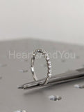 0.5ct Round Cut Moissanite Single Prong Half Eternity Band 14k White Gold Plated