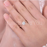 0.5ct Round Cut Moissanite Solitaire Engagement Ring 14k Rose Gold Plated