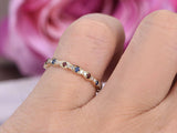 1ct Round Cut Blue Sapphire Ruby or Multigem Eternity Band 14k Rose Gold Finish