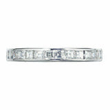 2ct Asscher Diamond Wedding Ring Band Eternity Channel Set 14k White Gold Finish