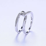1.2ct Round Cut Diamond Double Geometric Interlocked Ring 14k White Gold Finish