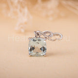 1ct Cushion Simulated Aquamarine Mother's Day Gift Pendant 14k White Gold Plated