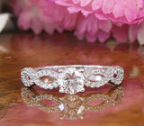 Infinity Engagement Ring 1.5ct Round Brilliant Cut Diamond 14k White Gold Finish