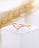 0.01ct Round Cut Moissanite Curved Women Wedding Band 14k Yellow Gold Plated