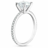 4ct Princess Cut VVS1/D Diamond Engagement Ring 14k White Gold Over Round Accent