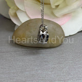 1ct Asscher Cut Simulated Blue Sapphire Halo Pendant Chain 14k White Gold Plated