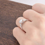 Solitaire Leaf Double Claw Prong Ring 2ct Round Cut Diamond 14k WhiteGold Finish