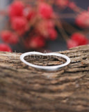 0.35ct Round Cut Moissanite Stackable Women Wedding Band 14k White Gold Plated