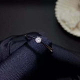 0.15ct Engagement Ring Round Cut Diamond Solitaire Design 14k White Gold Finish