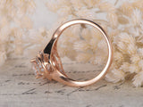 1ct Oval Cut Peach Morganite Diamond Engagement Ring 14k RoseGold Over Solitaire