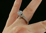 2ct Round Cut Diamond Accents Solitaire Engagement Ring 18k White Gold Finish