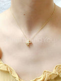 1ct Round Cut Moissanite Couple Rings Pendant 14k Yellow Gold Plated NO CHAIN