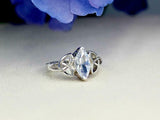 1.5ct Marquise Diamond Engagement Ring Trinity Knot Celtic 14k White Gold Finish