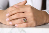 0.4ct Engagement Ring Oval Cut London Blue Topaz Minimalist 14k Yellow Gold Over