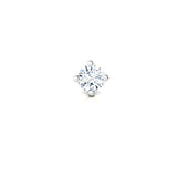 0.3ct Round Cut Diamond Solitaire Nose Pin Ring Piercing 14k Yellow Gold Finish