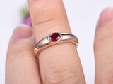 0.5ct Engagement Ring Oval Cut Pink Ruby Bezel Set Solitaire 14k RoseGold Finish