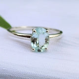 0.5ct Oval Cut Simulated Red Aquamarine Solitaire Ring 14k White Gold Plated
