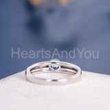 0.5ct Round Cut Simulated Blue Aquamarine Solitaire Ring 14k White Gold Plated