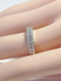 5.5ct Princess Cut Diamond Half Eternity 3 Row Wedding Band 14K White Gold Over