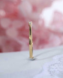 Minimalist Wedding Ring Band 0.6ct Round Cut VVS1 Diamond 14k Yellow Gold Finish