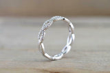 1.2ct Round Cut Diamond Wedding Band 14k White Gold Finish Infinity Stackable