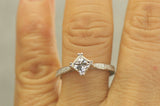 2Ct Princess Cut Diamond Kite Set Solitaire Engagement Ring 14K White Gold Over