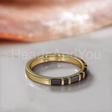 0.3ct Baguette Simulated Black Diamond Half Eternity Band 14k Yellow Gold Plated