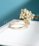 0.5ct Pear Simulated Diamond Minimalist Engagement Ring 14k Yellow Gold Plated