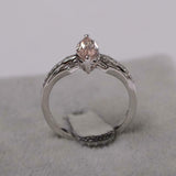 2ct Engagement Ring Marquise Cut Peach Morganite Split Shank 14k White Gold Over