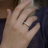 0.8ct Wedding Ring Band Round Cut Diamond Anniversary 14k White Gold Finish