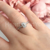 0.2ct Oval Cut Simulated Diamond Solitaire Engagement Ring 14k White Gold Plated