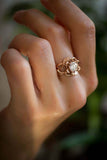 1ct Round Cut Diamond Engagement Ring Flower Leaf Solitaire 14k Rose Gold Finish