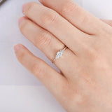 1ct Round Cut Diamond Engagement Ring Minimalist Petite 14k White Gold Finish