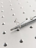 0.1ct Trillion Simulated Diamond Minimalist Curved Band 14k White Gold Plated